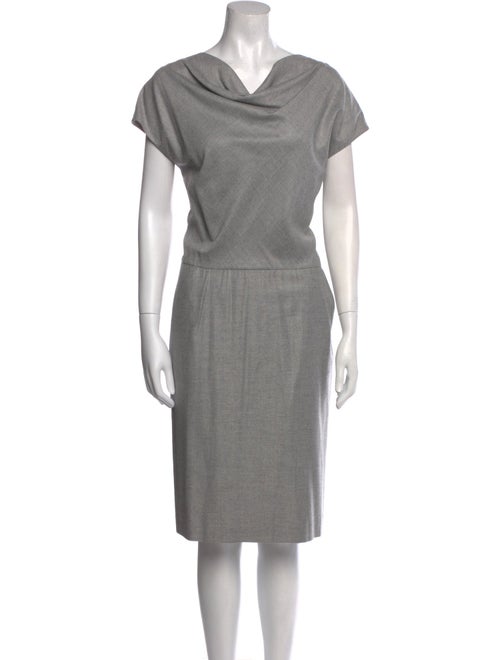 St. John Cowl Neck Midi Length Dress