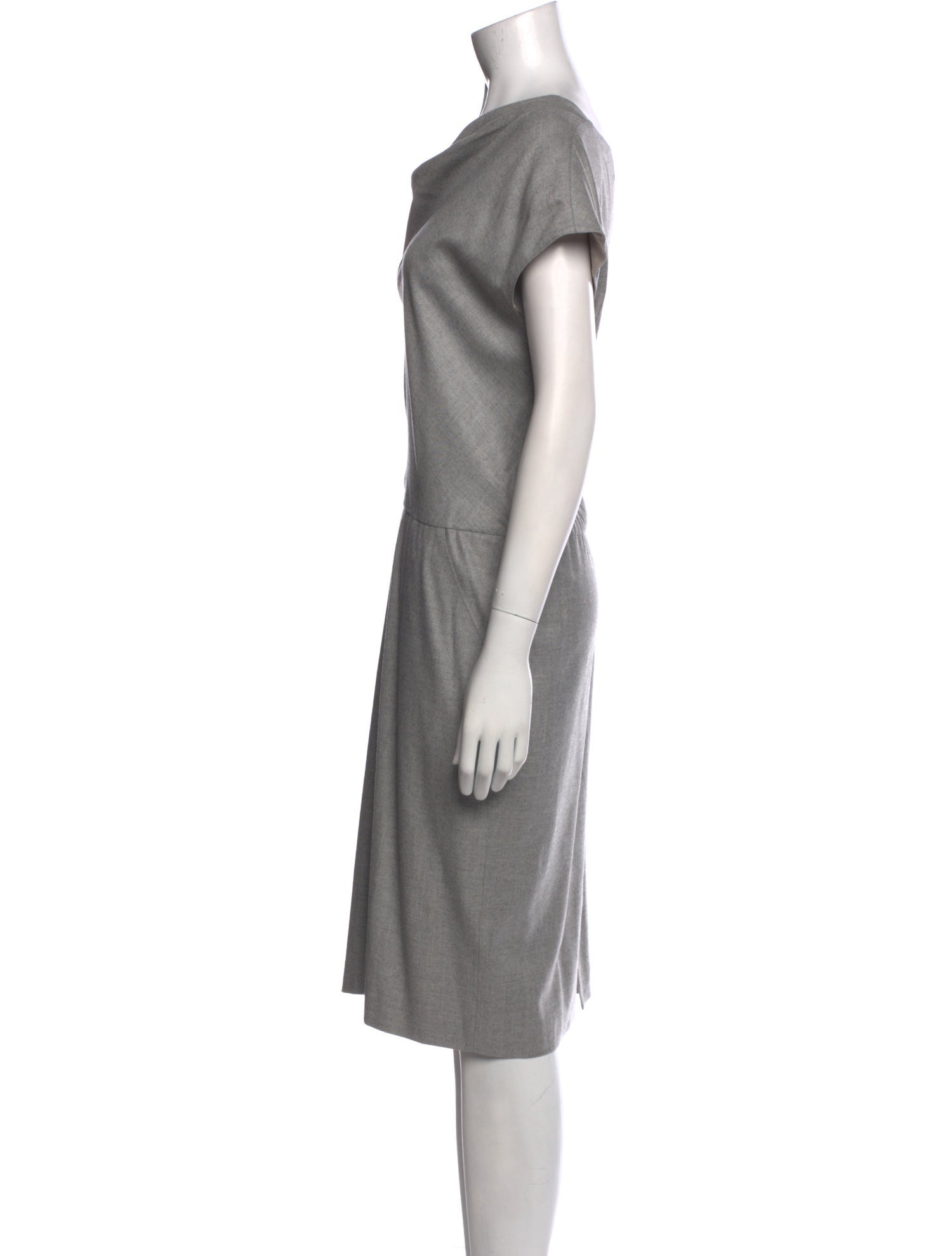 St. John Cowl Neck Midi Length Dress