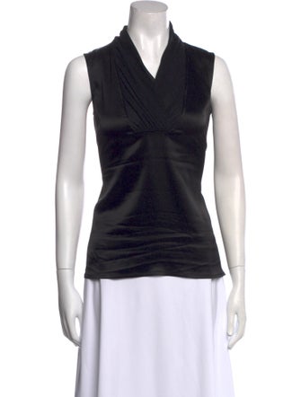 St. John Cowl Neck Sleeveless Top