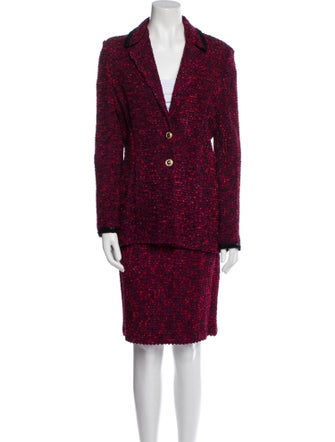 St. John Collection Tweed Pattern Skirt Suit