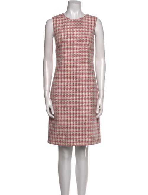 St. John Plaid Print Knee-Length Dress