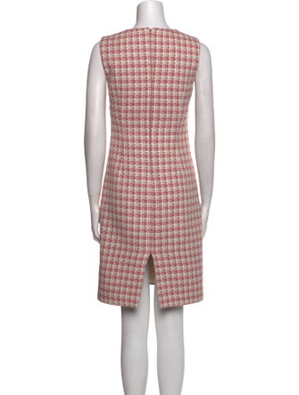 St. John Plaid Print Knee-Length Dress