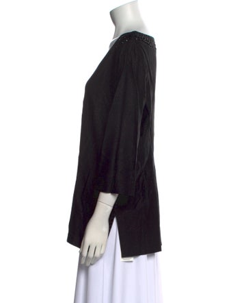 St. John Scoop Neck Three-Quarter Sleeve Tunic