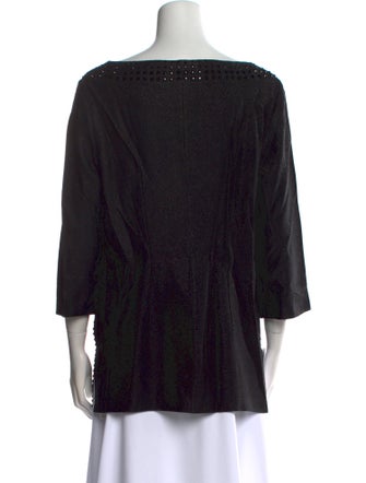 St. John Scoop Neck Three-Quarter Sleeve Tunic