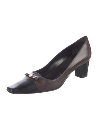 St. John Leather Bow Accents Pumps