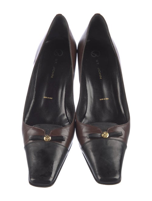 St. John Leather Bow Accents Pumps
