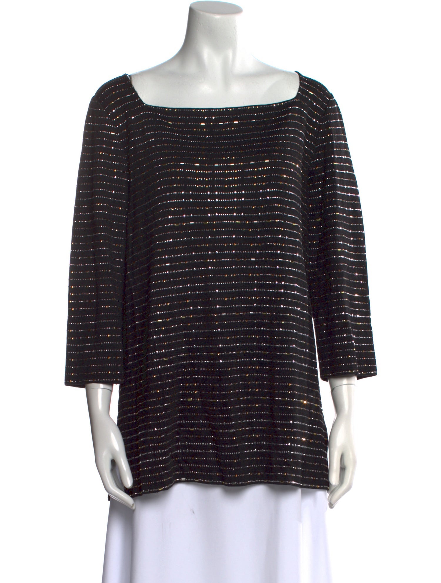 St. John Striped Square Neckline Tunic w/ Tags