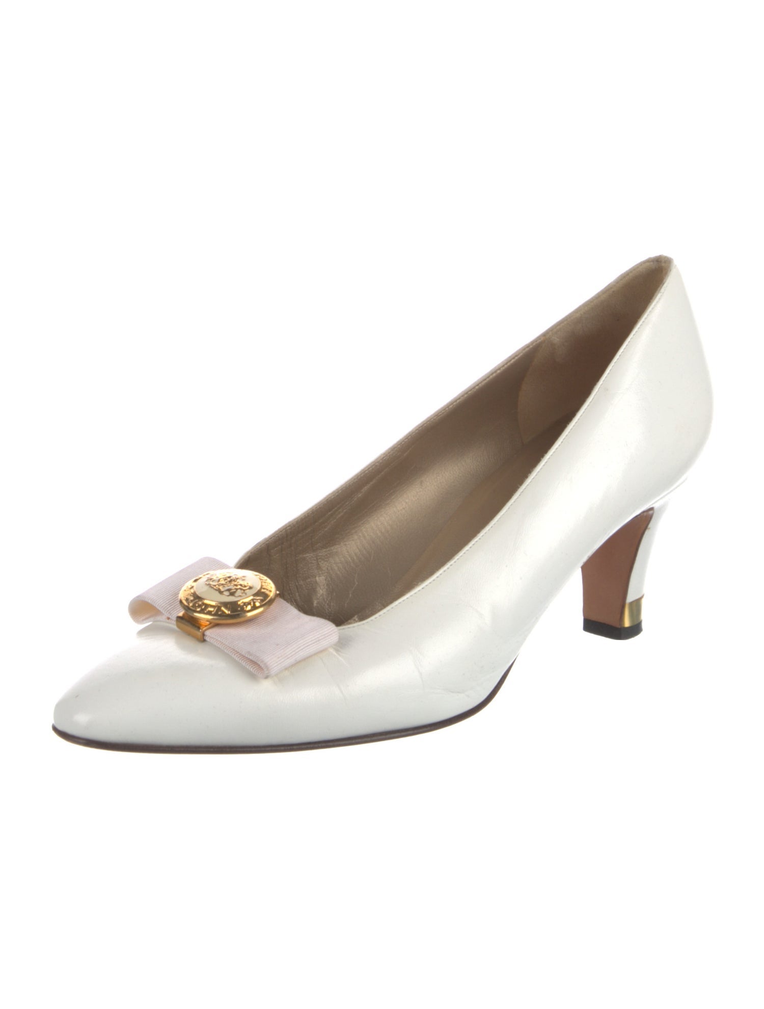 St. John Leather Bow Accents Pumps