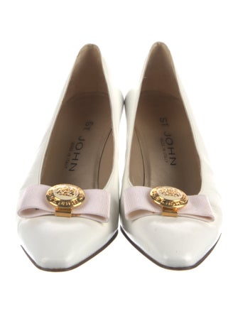 St. John Leather Bow Accents Pumps