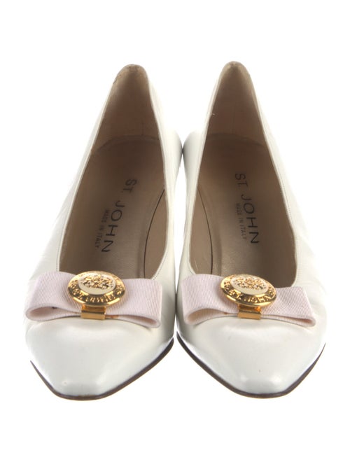 St. John Leather Bow Accents Pumps