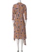 St. John Floral Print Midi Length Dress