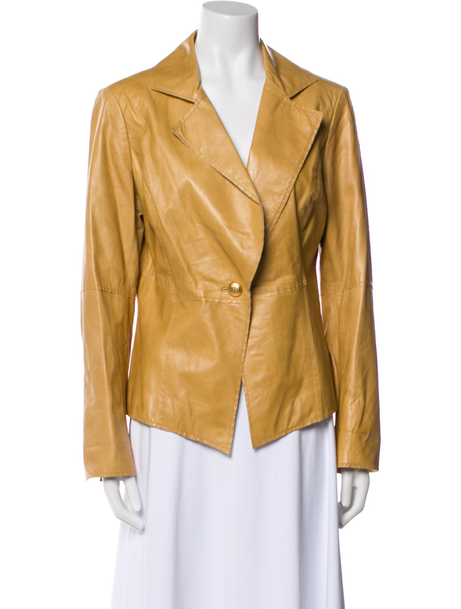 St. John Lamb Leather Blazer