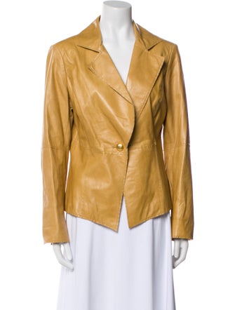 St. John Lamb Leather Blazer