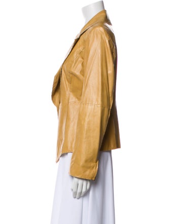 St. John Lamb Leather Blazer