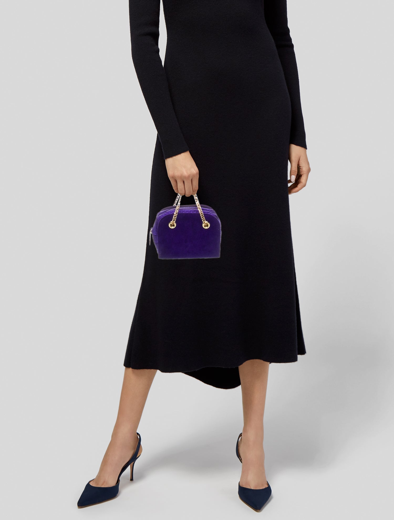 St. John Velvet Top Handle Bag