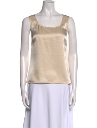 St. John Scoop Neck Sleeveless Top