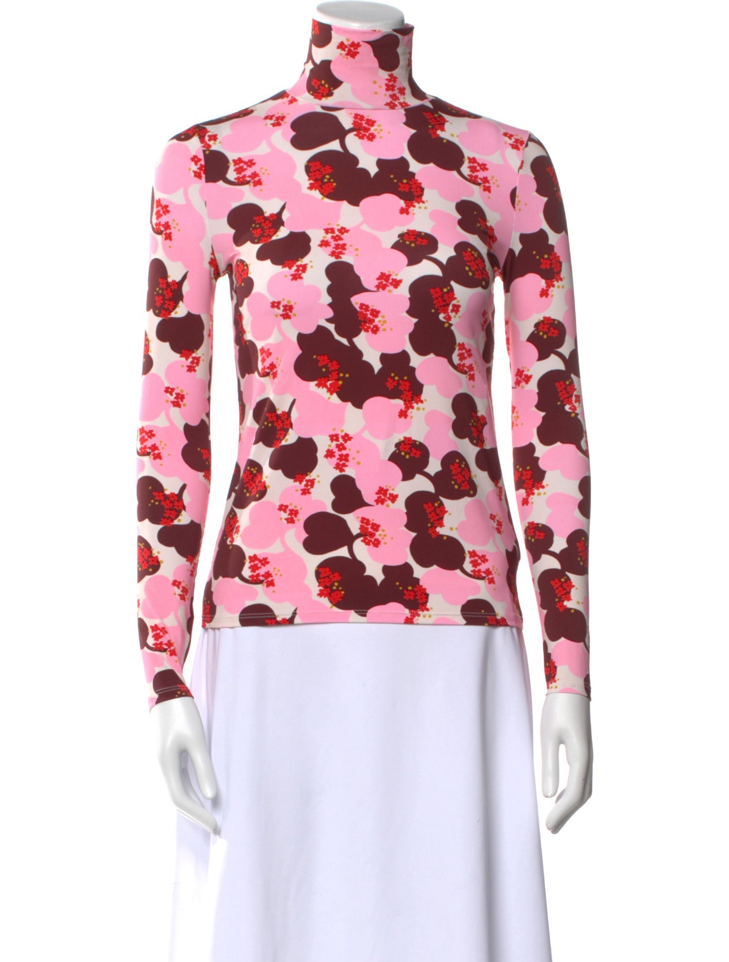 St. John Floral Print Turtleneck Sweatshirt w/ Tags