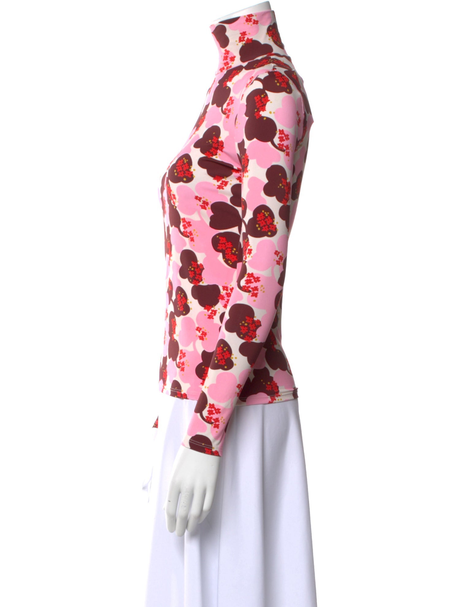 St. John Floral Print Turtleneck Sweatshirt w/ Tags