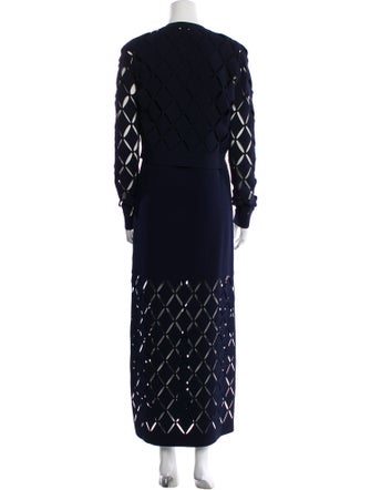 St. John Lace Pattern Cutout Accent Dress Set