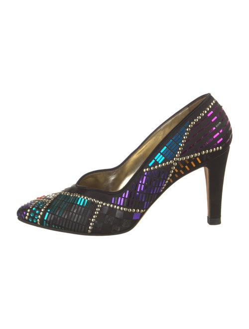 St. John Sequins Printed Slingback Pumps