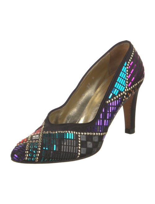 St. John Sequins Printed Slingback Pumps