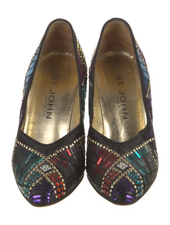 St. John Sequins Printed Slingback Pumps