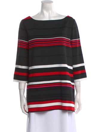 St. John Striped Bateau Neckline Tunic
