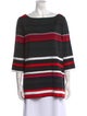 St. John Striped Bateau Neckline Tunic