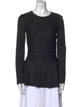 St. John Crew Neck Long Sleeve Top