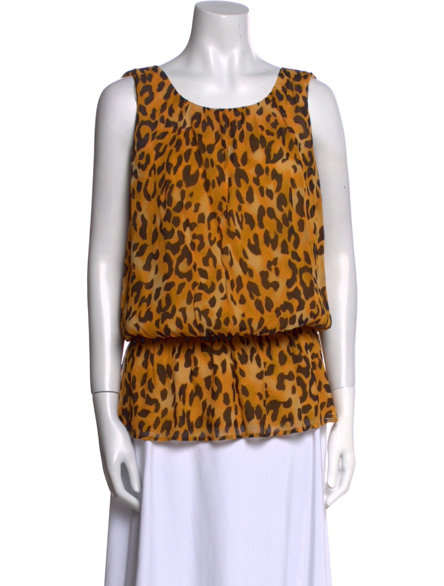 St. John Silk Animal Print Top