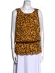 St. John Silk Animal Print Top