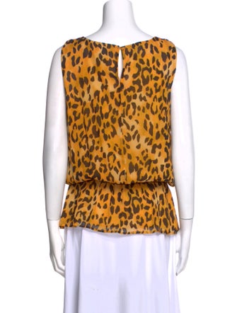 St. John Silk Animal Print Top