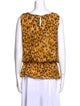 St. John Silk Animal Print Top