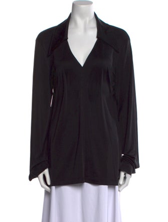 St. John Silk V-Neck Blouse