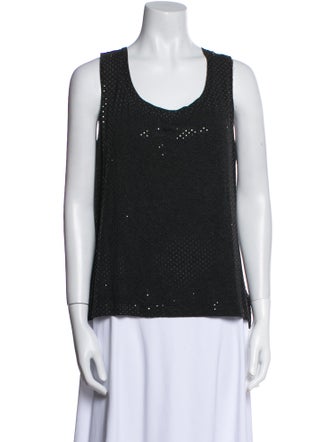 St. John Scoop Neck Sleeveless Top