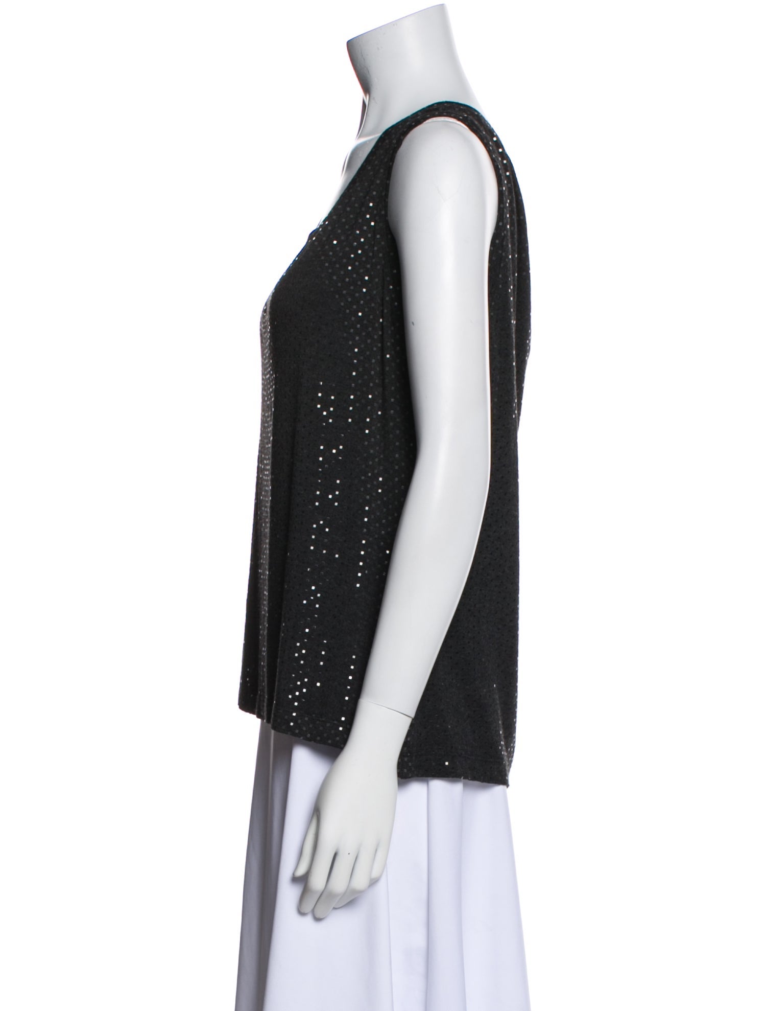 St. John Scoop Neck Sleeveless Top