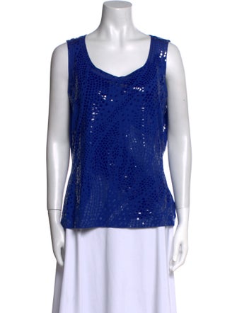St. John Scoop Neck Sleeveless Top