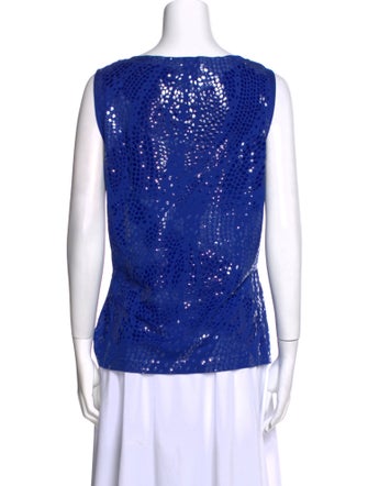 St. John Scoop Neck Sleeveless Top