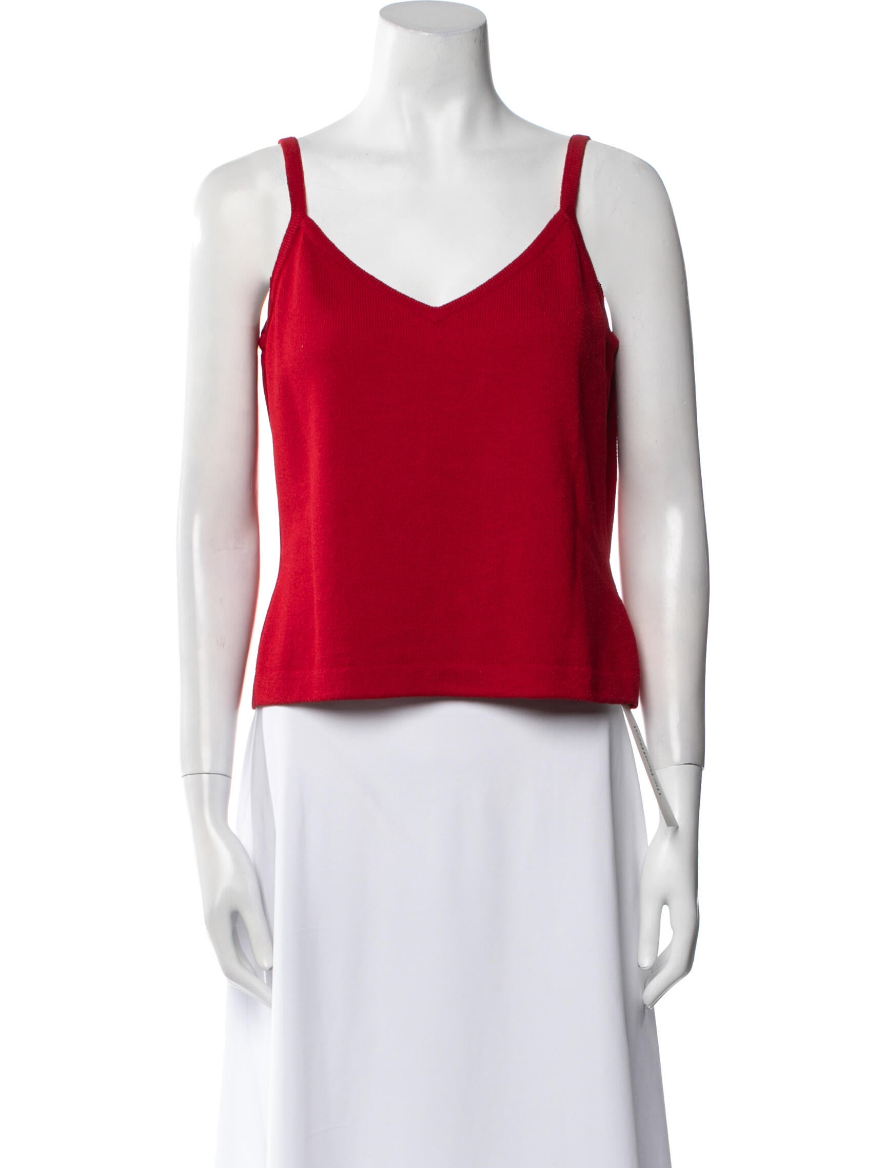 St. John Wool V-Neck Crop Top