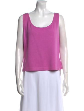 St. John Scoop Neck Sleeveless Top