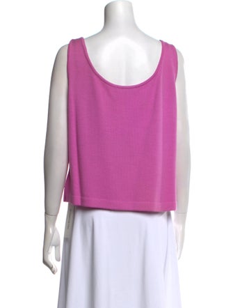 St. John Scoop Neck Sleeveless Top