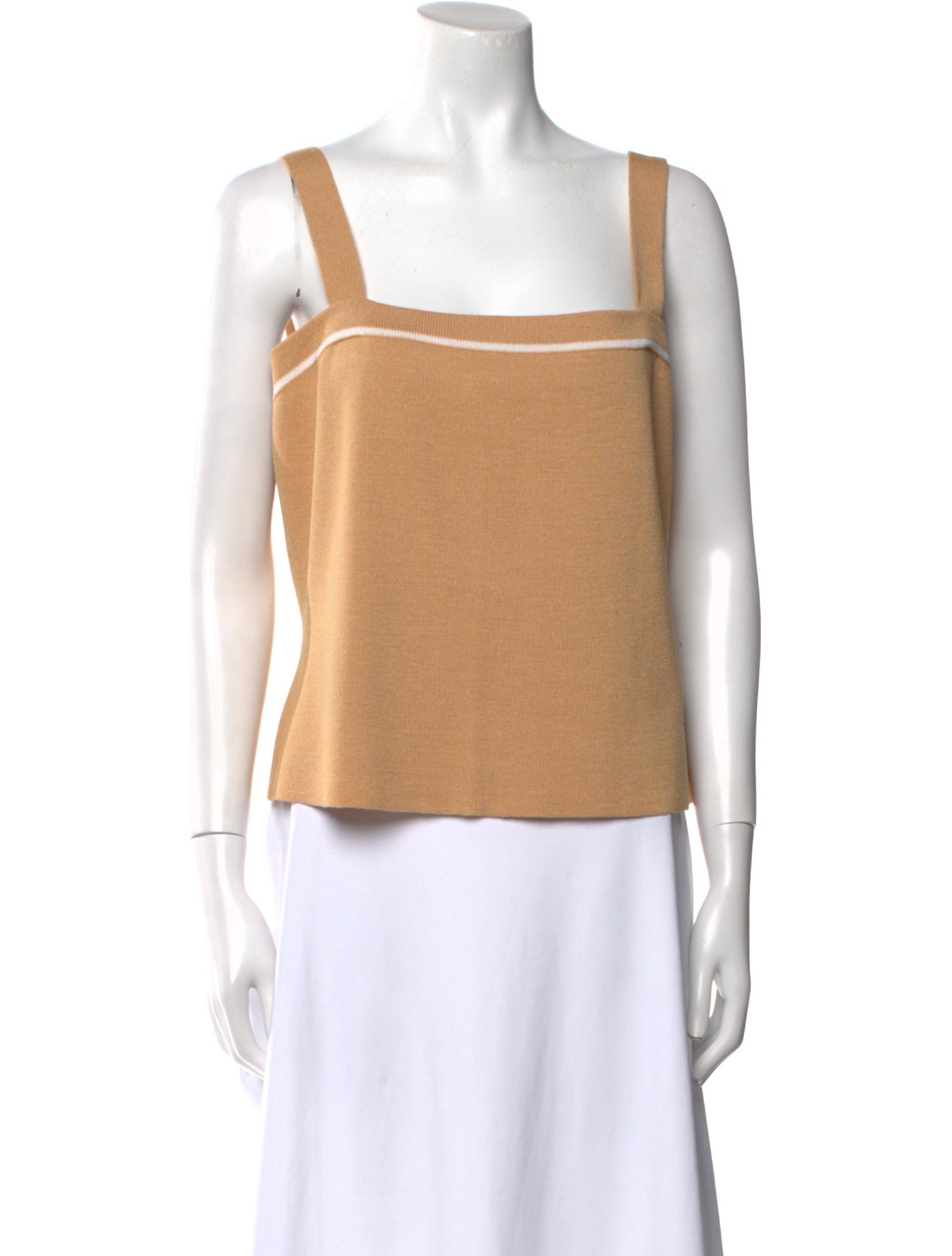 St. John Wool Square Neckline Crop Top