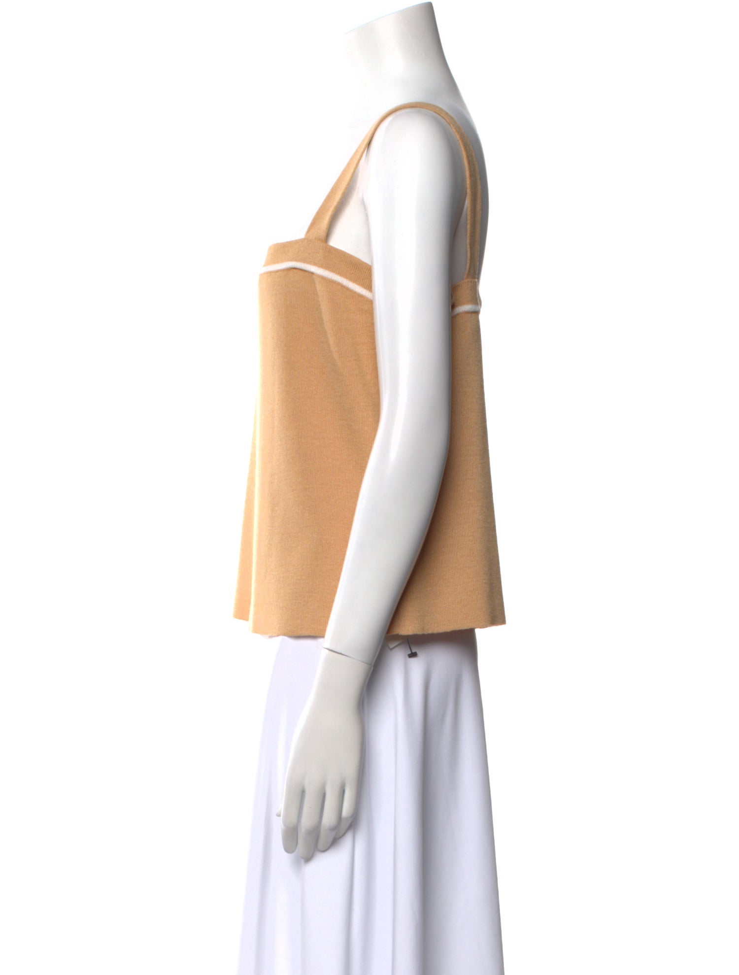 St. John Wool Square Neckline Crop Top