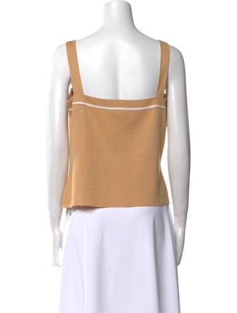 St. John Wool Square Neckline Crop Top