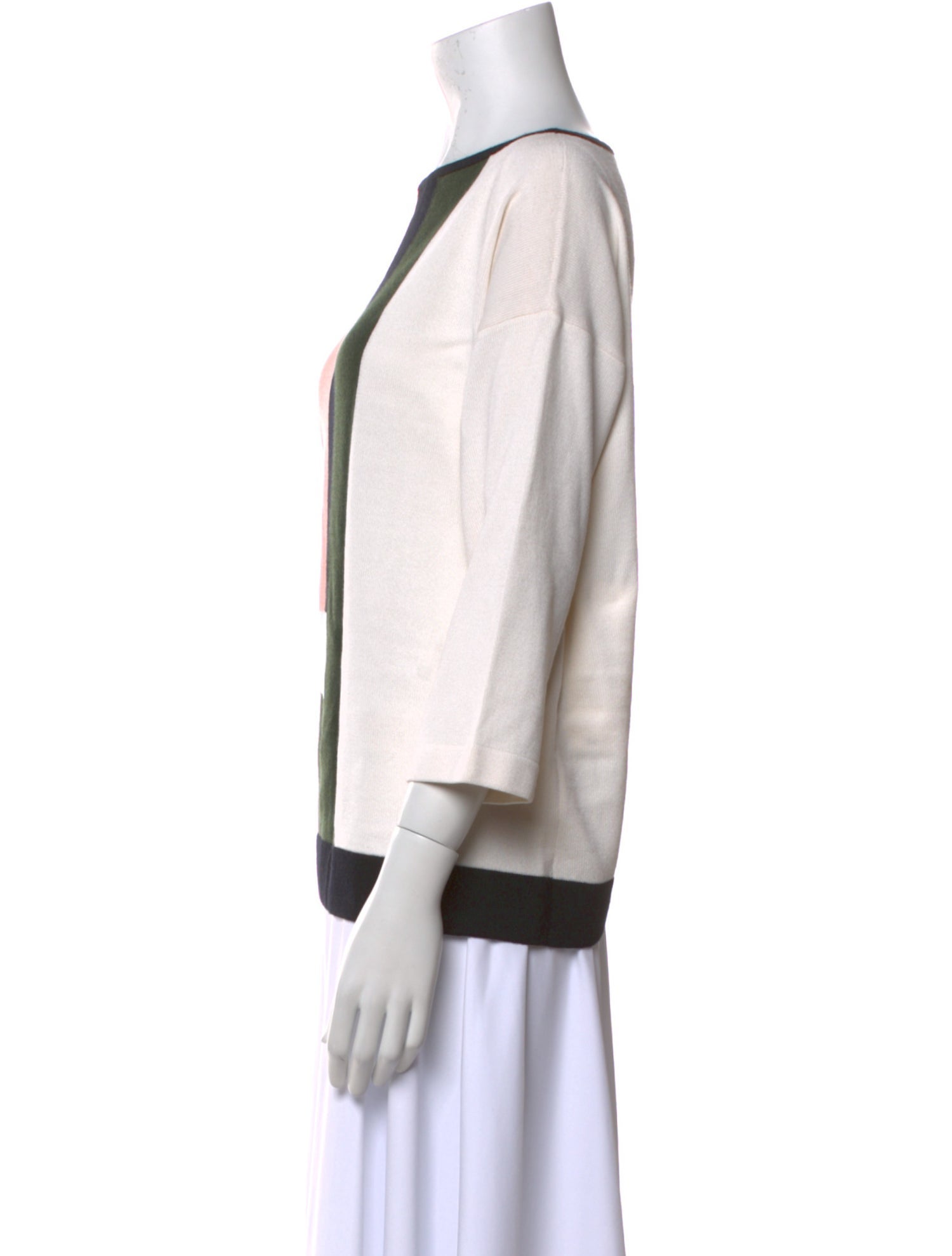 St. John Striped Bateau Neckline Top