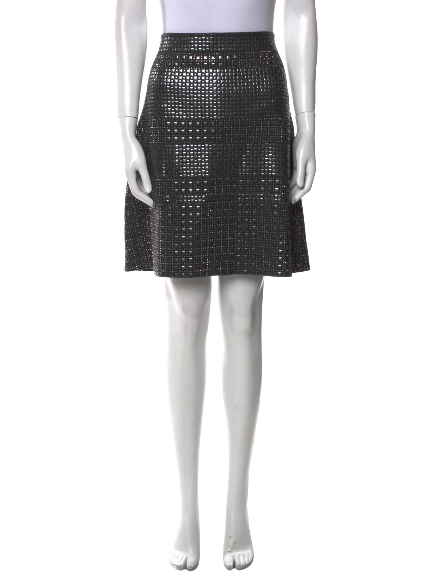 St. John Plaid Print Knee-Length Skirt