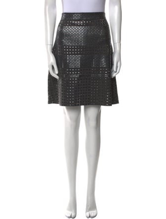 St. John Plaid Print Knee-Length Skirt