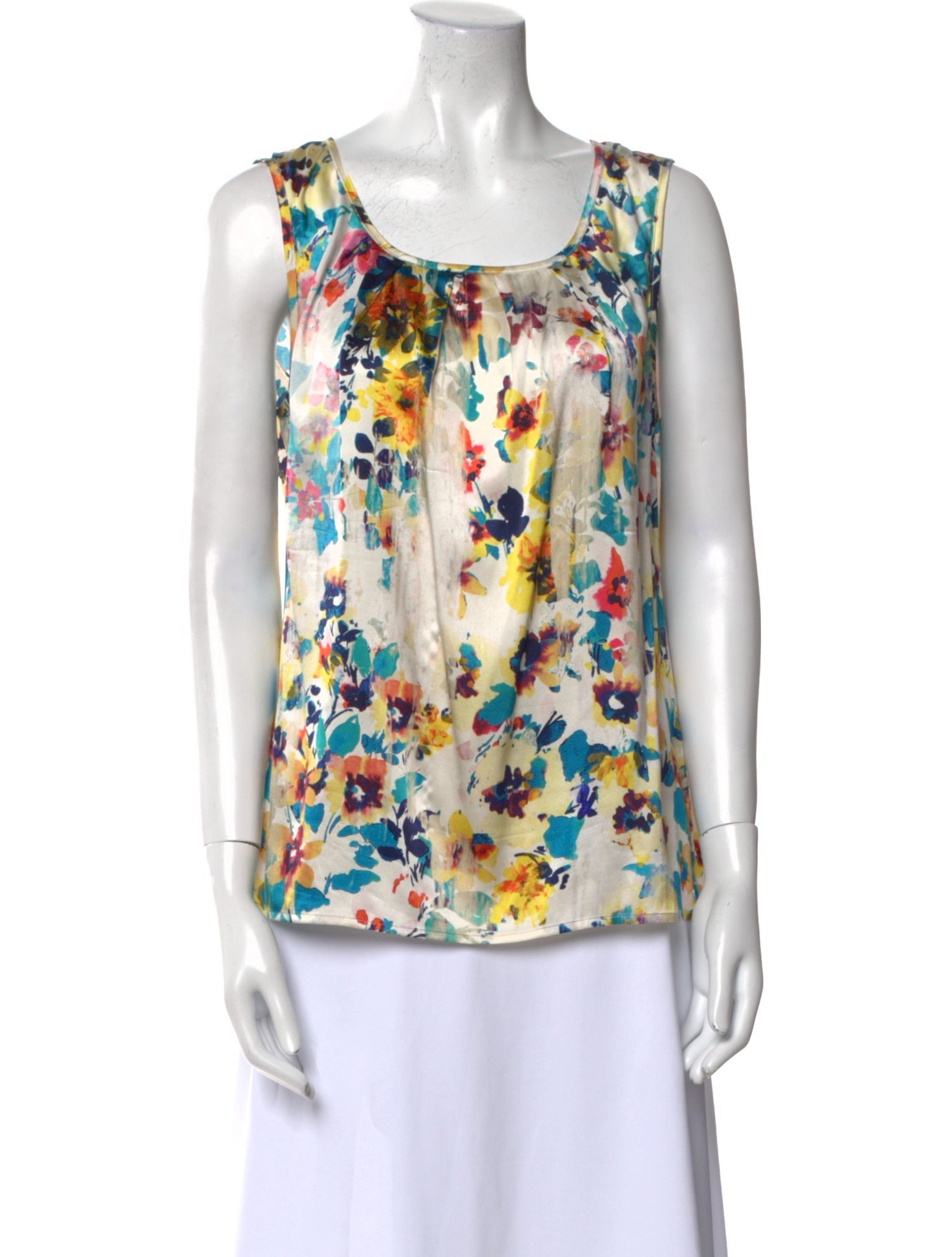 St. John Silk Floral Print Blouse