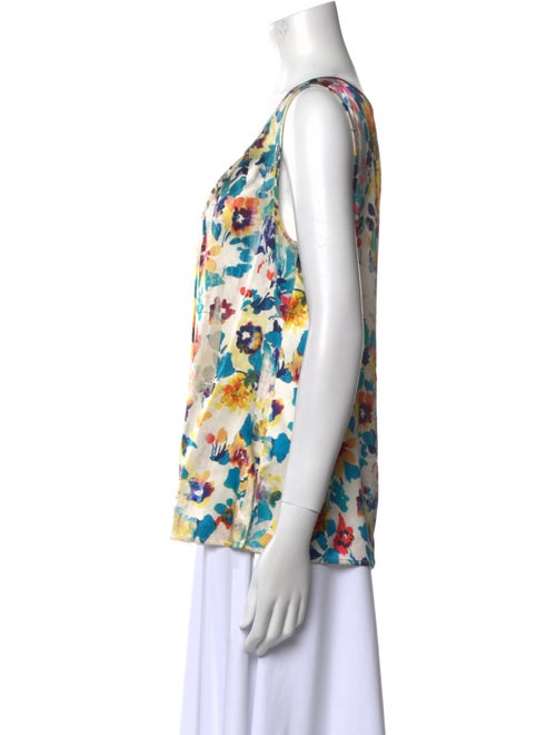 St. John Silk Floral Print Blouse