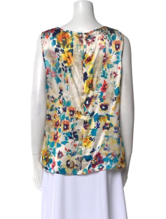 St. John Silk Floral Print Blouse
